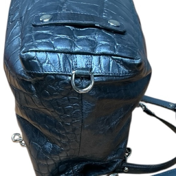 Coach - EC - Rare Silver Slate Croc-Embossed Leather Satchel - Picture 7 of 9